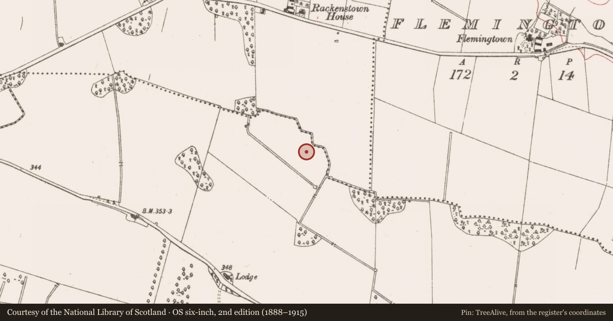 Ordnance Survey six-inch map, 2nd edition (1888–1915) covering the location of Fulacht fia, Lagore Little, County Meath, with a pin at the register's coordinates