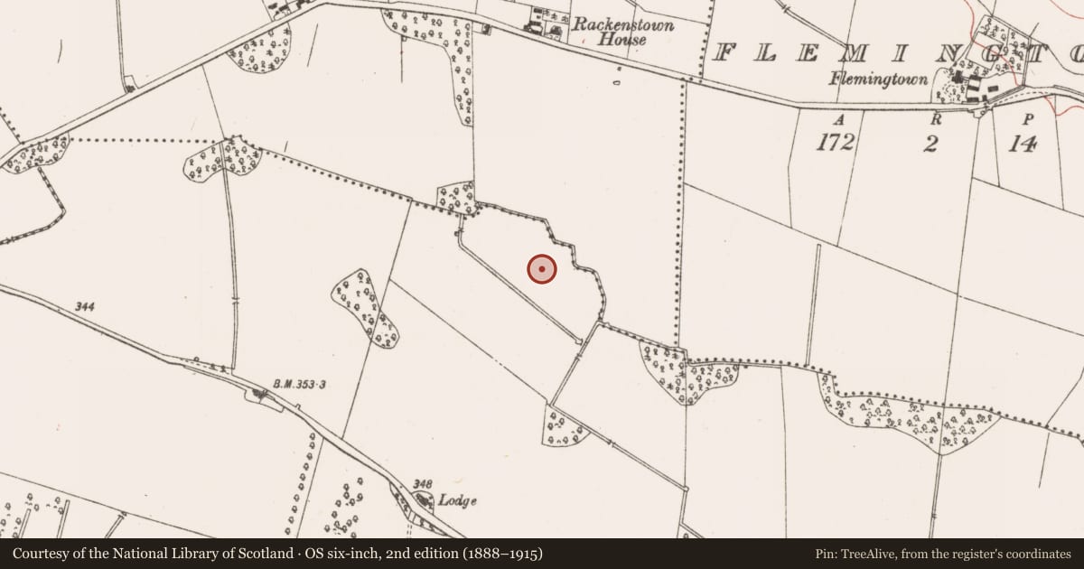 Ordnance Survey six-inch map, 2nd edition (1888–1915) covering the location of Prehistoric site - lithic scatter, Lagore Little, County Meath, with a pin at the register's coordinates