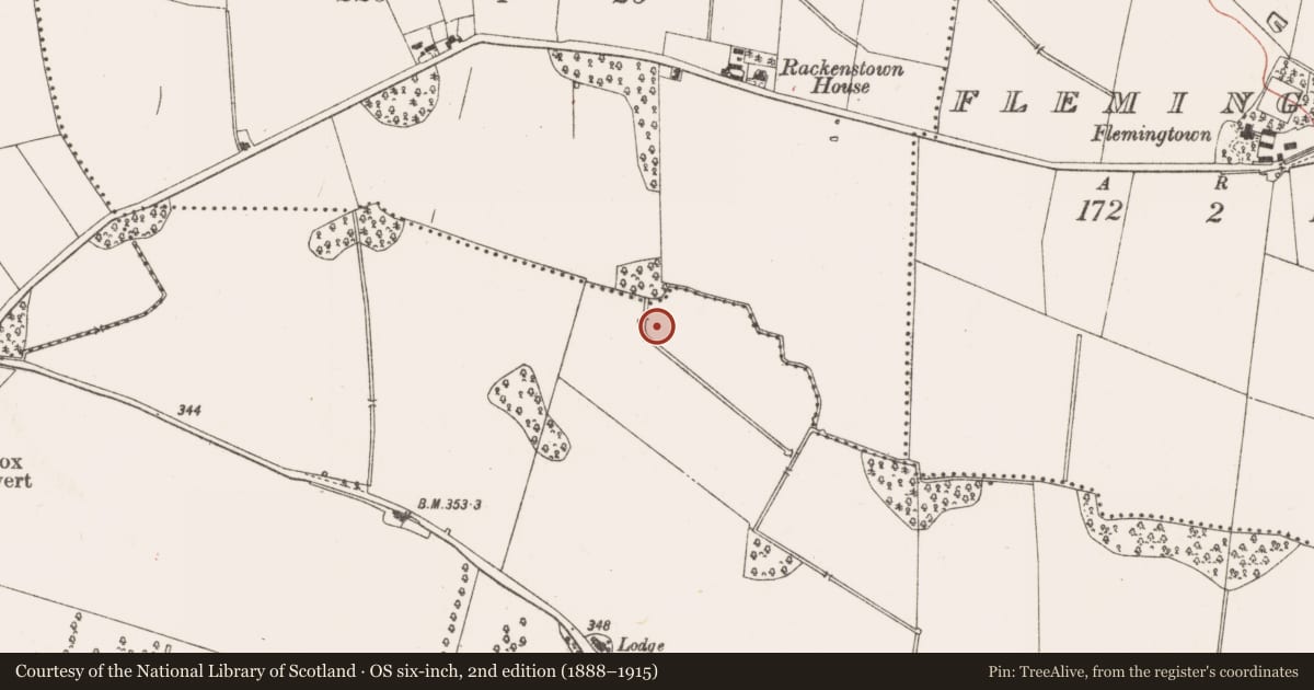 Ordnance Survey six-inch map, 2nd edition (1888–1915) covering the location of Burnt mound, Lagore Little, County Meath, with a pin at the register's coordinates