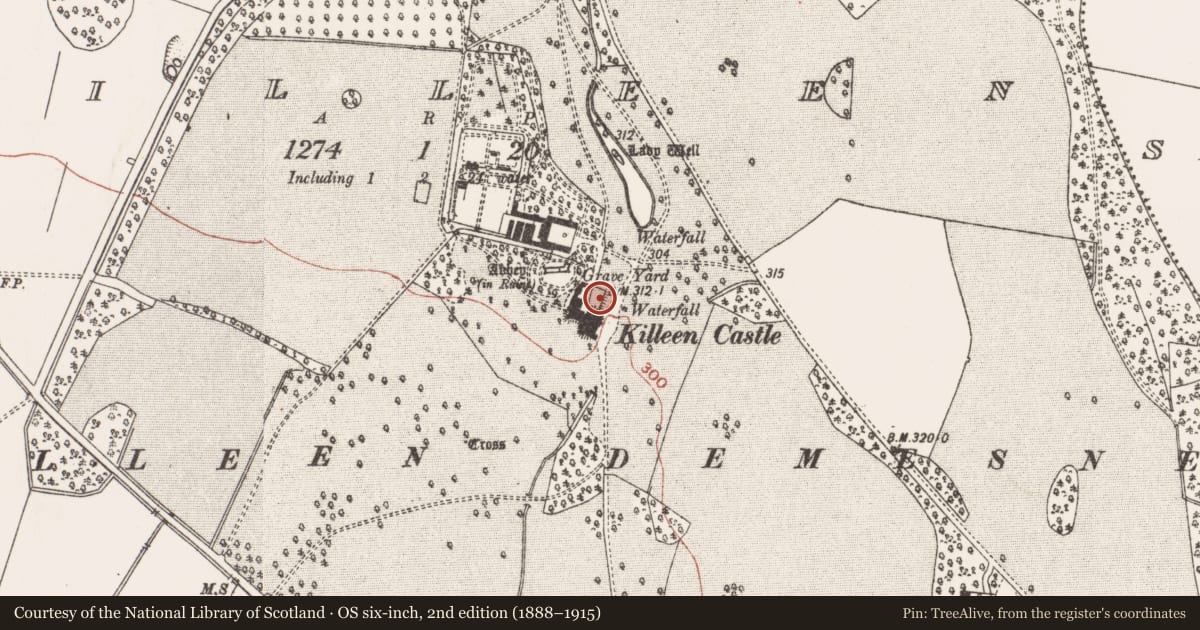 Ordnance Survey six-inch map, 2nd edition (1888–1915) covering the location of Structure, Killeen, County Meath, with a pin at the register's coordinates