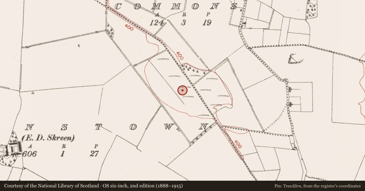 Ordnance Survey six-inch map, 2nd edition (1888–1915) covering the location of Mound, Clowanstown, County Meath, with a pin at the register's coordinates