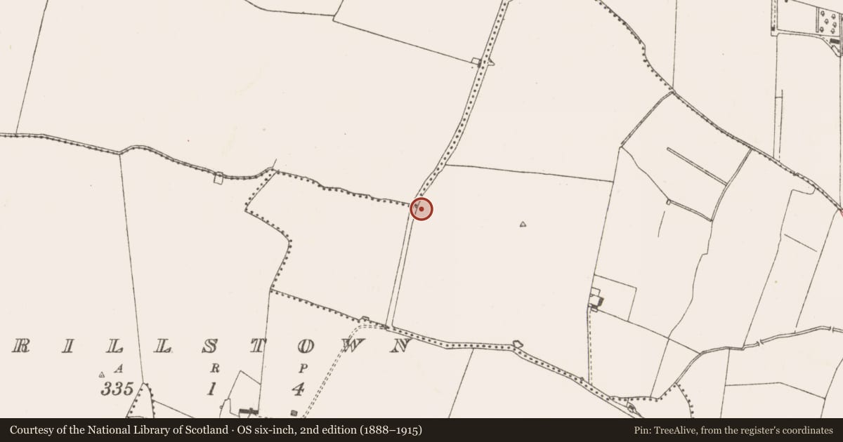 Ordnance Survey six-inch map, 2nd edition (1888–1915) covering the location of Burnt mound, Trevet, County Meath, with a pin at the register's coordinates