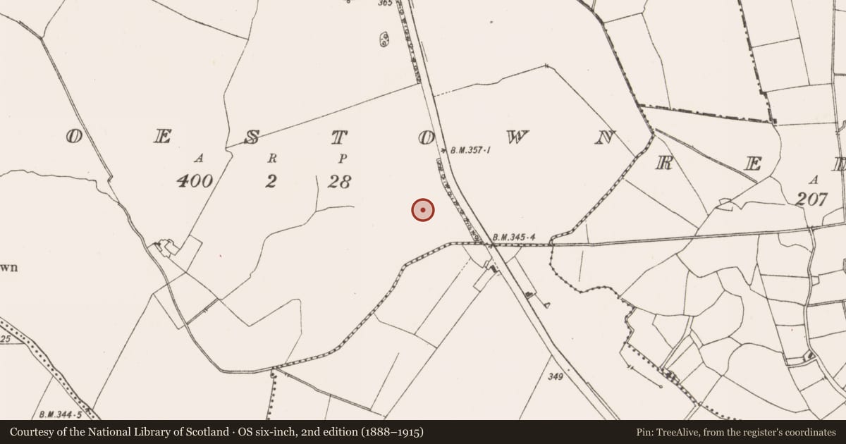 Ordnance Survey six-inch map, 2nd edition (1888–1915) covering the location of Souterrain, Roestown, County Meath, with a pin at the register's coordinates