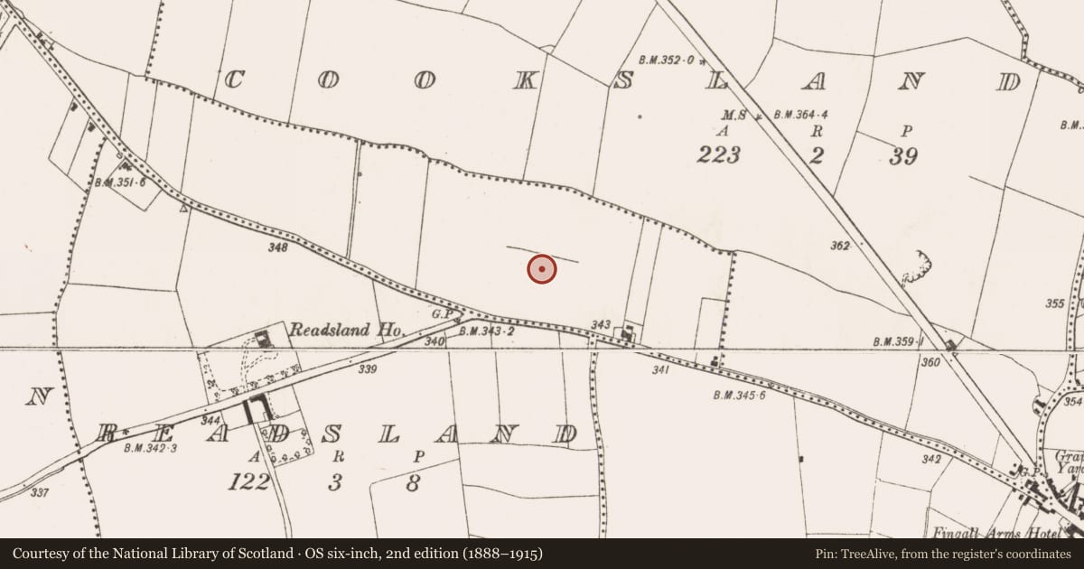 Ordnance Survey six-inch map, 2nd edition (1888–1915) covering the location of Ringfort - rath, Roestown, County Meath, with a pin at the register's coordinates
