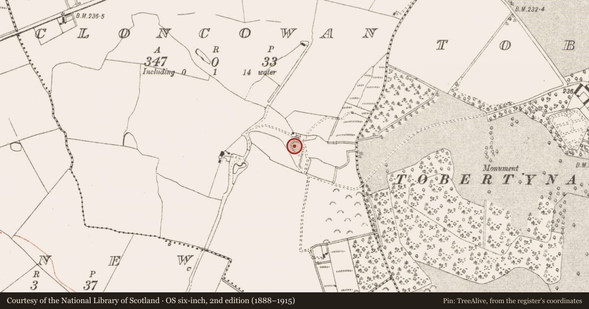 Ordnance Survey six-inch map, 2nd edition (1888–1915) covering the location of Ringfort - rath, Cloncowan, County Meath, with a pin at the register's coordinates