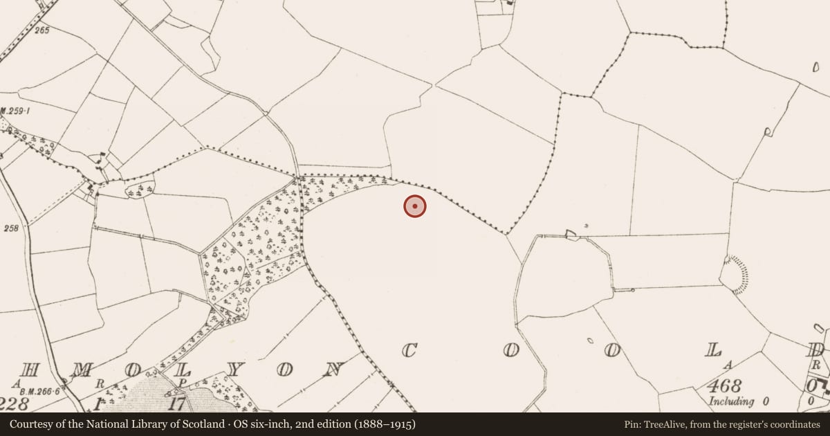 Ordnance Survey six-inch map, 2nd edition (1888–1915) covering the location of Ringfort - rath, Coolderry, County Meath, with a pin at the register's coordinates