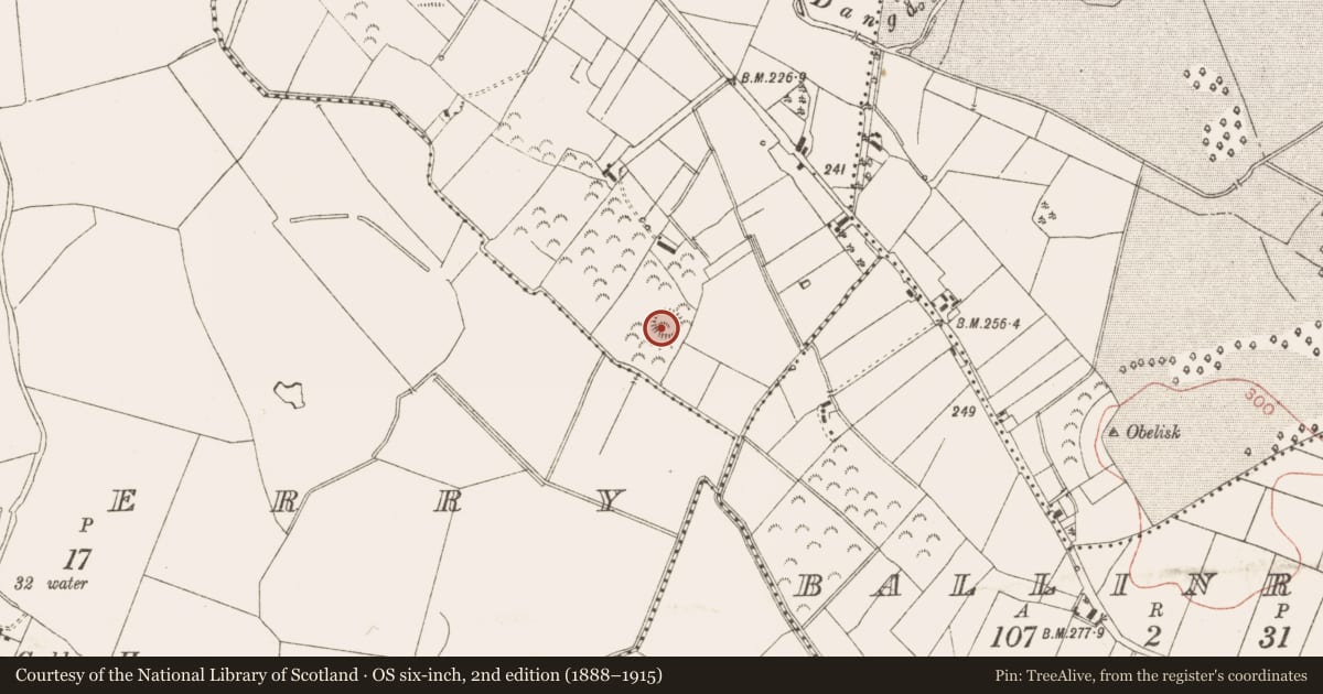 Ordnance Survey six-inch map, 2nd edition (1888–1915) covering the location of Ringfort - rath, Umberstown Great, County Meath, with a pin at the register's coordinates