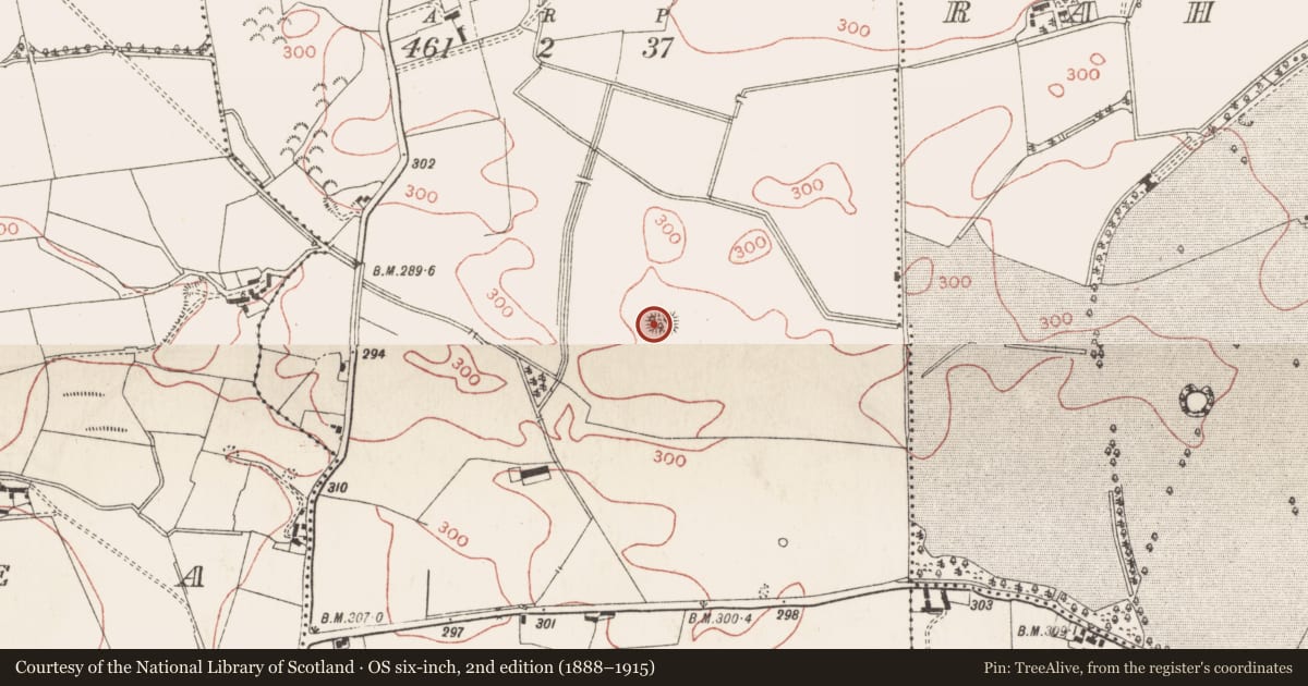 Ordnance Survey six-inch map, 2nd edition (1888–1915) covering the location of Moated site, Clegarrow, County Meath, with a pin at the register's coordinates