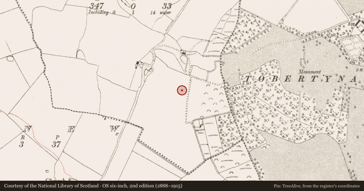 Ordnance Survey six-inch map, 2nd edition (1888–1915) covering the location of Fulacht fia, Cloncowan, County Meath, with a pin at the register's coordinates