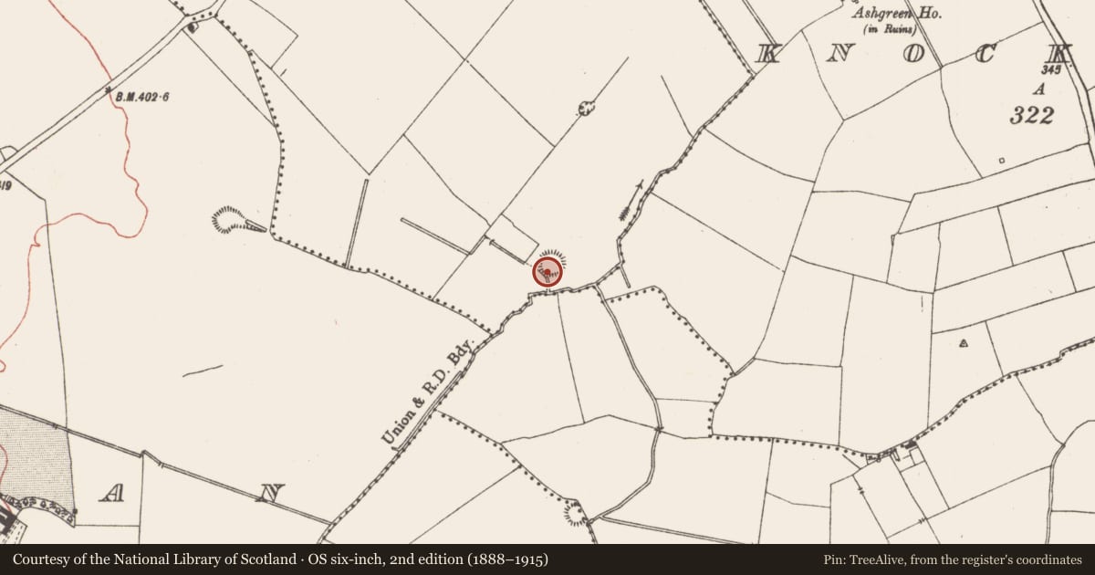 Ordnance Survey six-inch map, 2nd edition (1888–1915) covering the location of Ringfort - rath, Ballygortagh, County Meath, with a pin at the register's coordinates