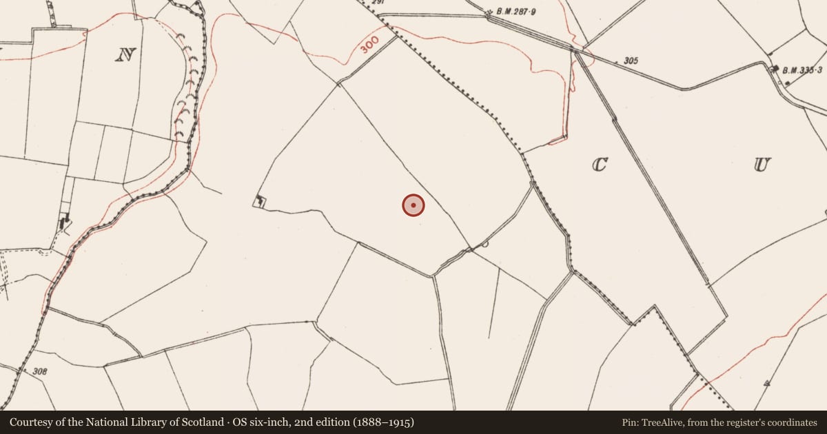 Ordnance Survey six-inch map, 2nd edition (1888–1915) covering the location of Enclosure, Woodtown, County Meath, with a pin at the register's coordinates