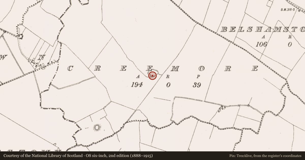Ordnance Survey six-inch map, 2nd edition (1888–1915) covering the location of Ringfort - rath, Creemore, County Meath, with a pin at the register's coordinates