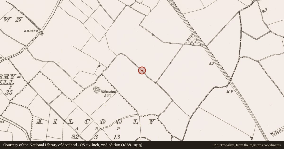 Ordnance Survey six-inch map, 2nd edition (1888–1915) covering the location of Excavation - miscellaneous, Knockmark, County Meath, with a pin at the register's coordinates