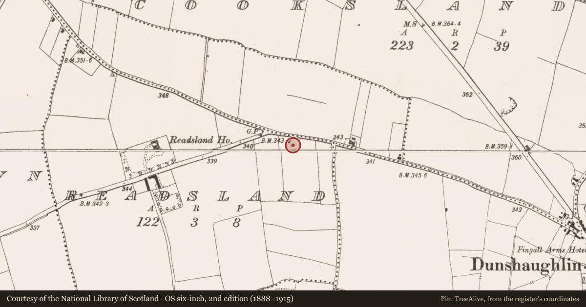 Ordnance Survey six-inch map, 2nd edition (1888–1915) covering the location of Road - road/trackway, Readsland, County Meath, with a pin at the register's coordinates