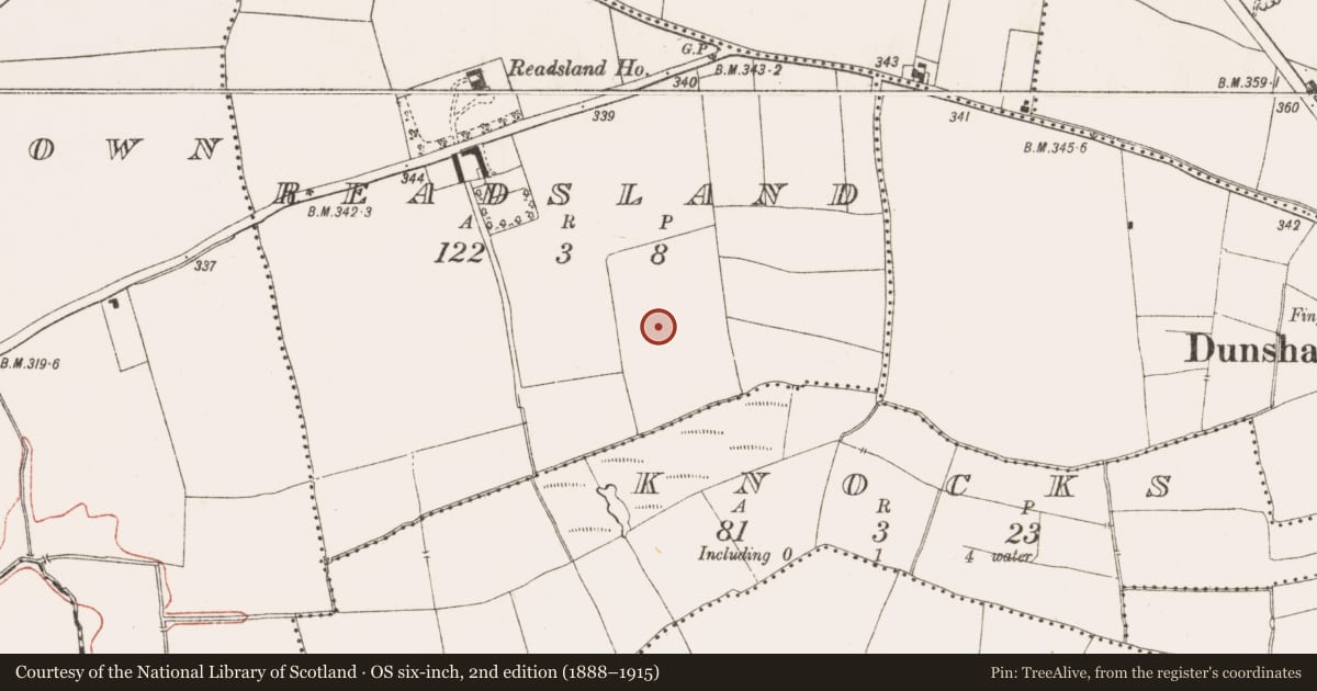 Ordnance Survey six-inch map, 2nd edition (1888–1915) covering the location of Excavation - miscellaneous, Readsland, County Meath, with a pin at the register's coordinates