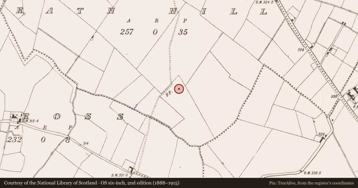 Ordnance Survey six-inch map, 2nd edition (1888–1915) covering the location of Windmill, Rath Hill, County Meath, with a pin at the register's coordinates