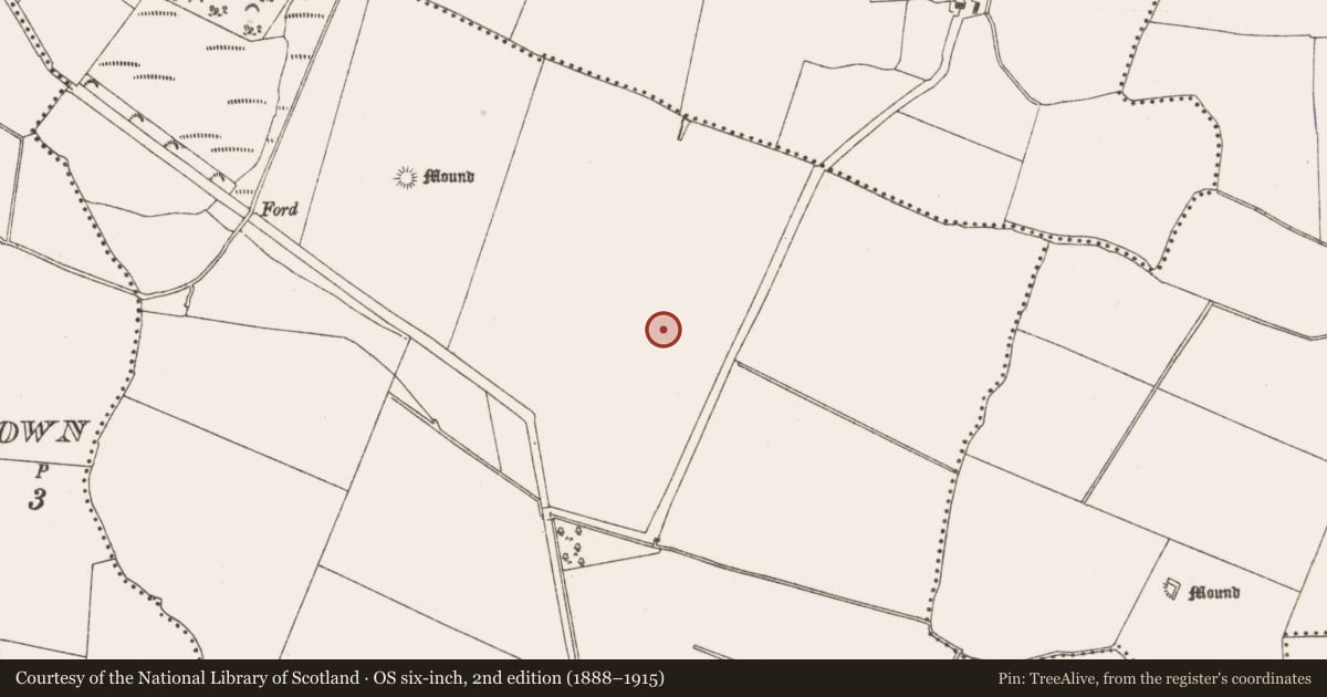 Ordnance Survey six-inch map, 2nd edition (1888–1915) covering the location of Enclosure, Kilrue, County Meath, with a pin at the register's coordinates
