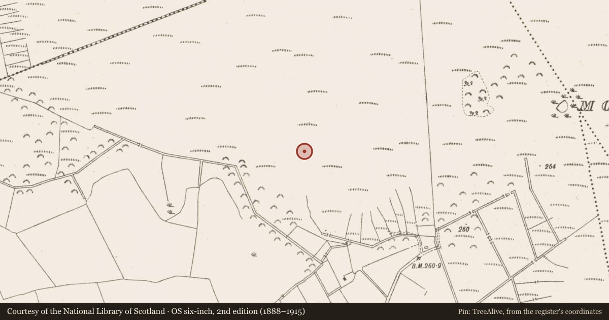 Ordnance Survey six-inch map, 2nd edition (1888–1915) covering the location of Structure - peatland, Knockersally Or Colehill, County Meath, with a pin at the register's coordinates