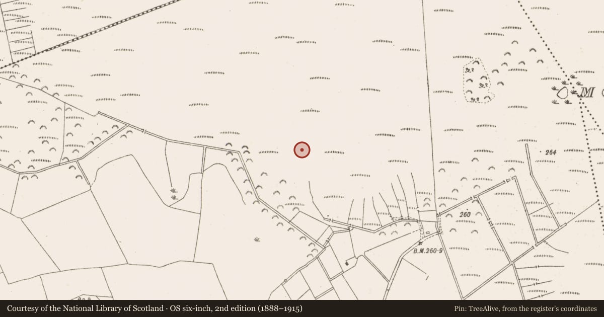 Ordnance Survey six-inch map, 2nd edition (1888–1915) covering the location of Structure - peatland, Knockersally Or Colehill, County Meath, with a pin at the register's coordinates