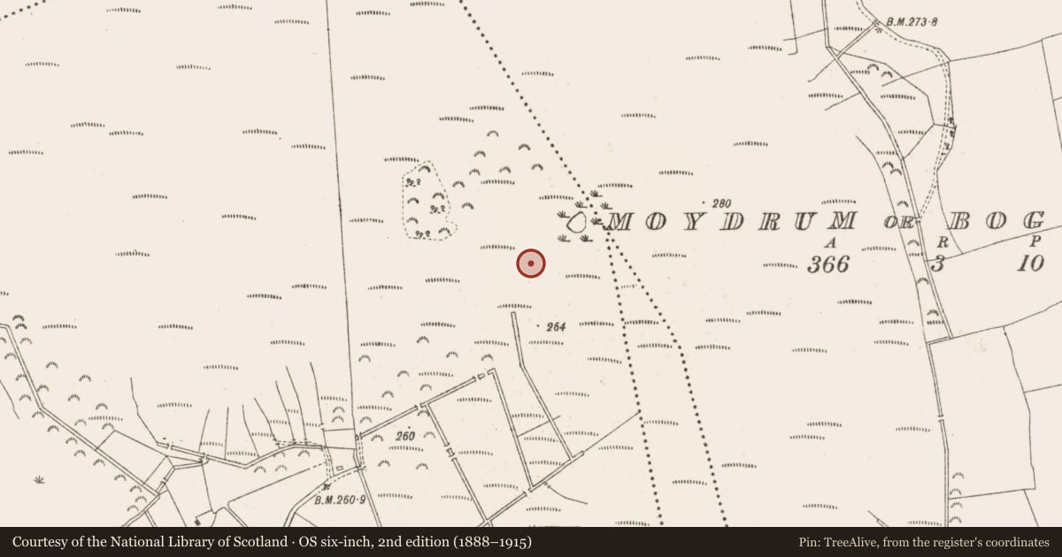 Ordnance Survey six-inch map, 2nd edition (1888–1915) covering the location of Structure - peatland, Knockersally Or Colehill, County Meath, with a pin at the register's coordinates