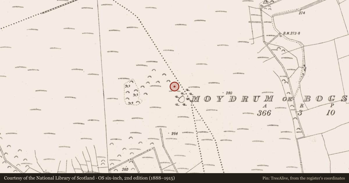Ordnance Survey six-inch map, 2nd edition (1888–1915) covering the location of Structure - peatland, Knockersally Or Colehill, County Meath, with a pin at the register's coordinates