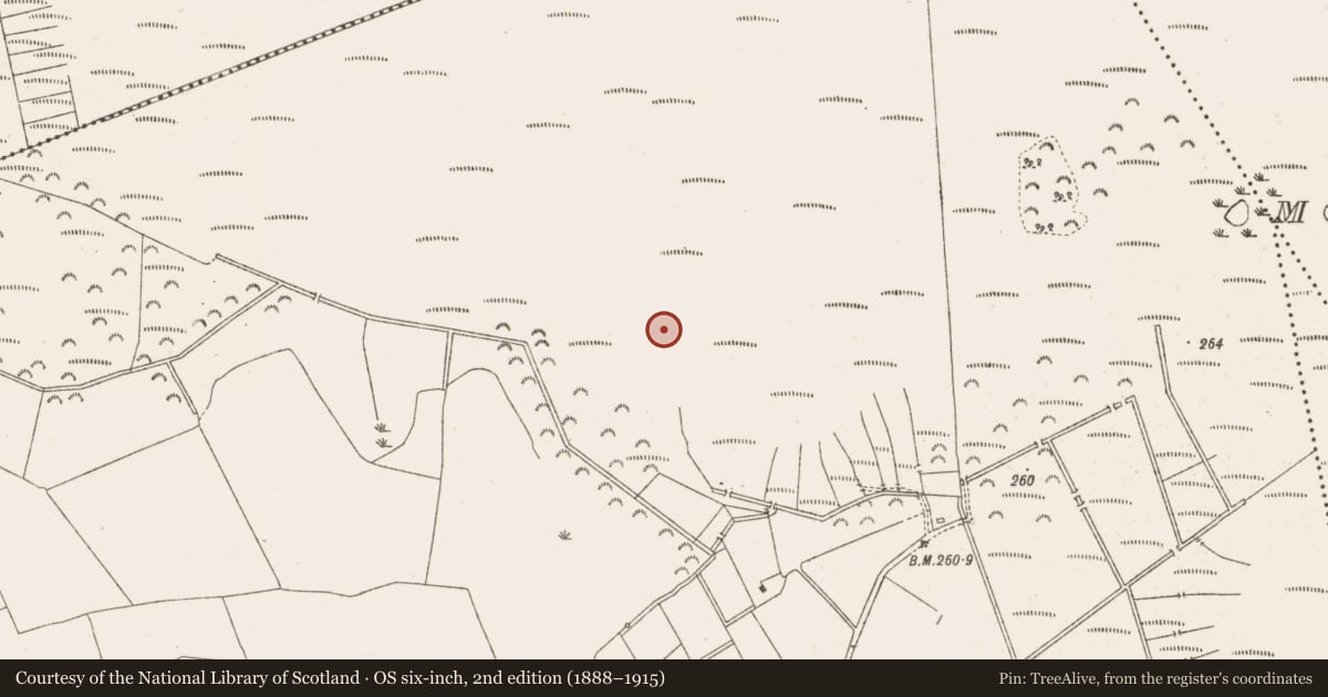 Ordnance Survey six-inch map, 2nd edition (1888–1915) covering the location of Structure - peatland, Knockersally Or Colehill, County Meath, with a pin at the register's coordinates