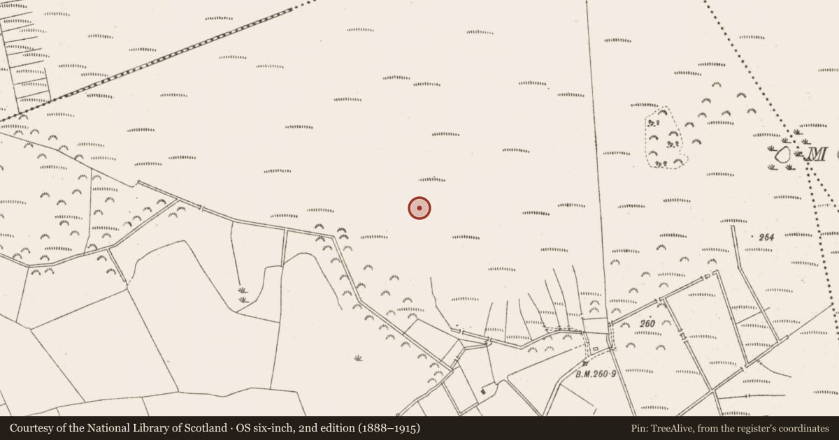 Ordnance Survey six-inch map, 2nd edition (1888–1915) covering the location of Structure - peatland, Knockersally Or Colehill, County Meath, with a pin at the register's coordinates