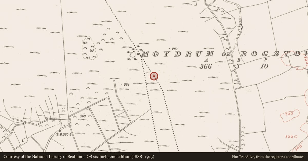 Ordnance Survey six-inch map, 2nd edition (1888–1915) covering the location of Structure - peatland, County Meath, with a pin at the register's coordinates