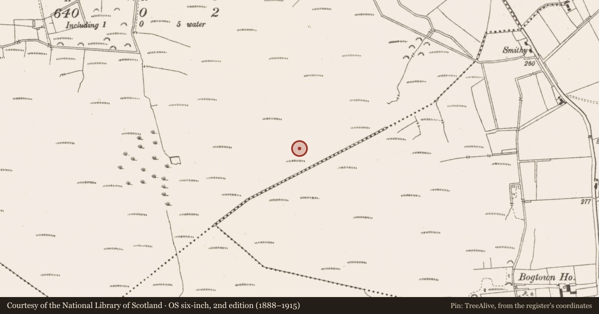 Ordnance Survey six-inch map, 2nd edition (1888–1915) covering the location of Structure - peatland, Rossan, County Meath, with a pin at the register's coordinates