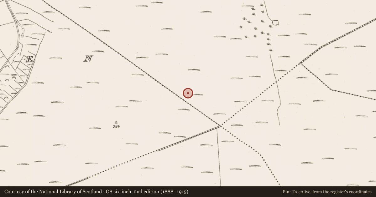 Ordnance Survey six-inch map, 2nd edition (1888–1915) covering the location of Burial, Moydrum Or Bogstown, County Meath, with a pin at the register's coordinates