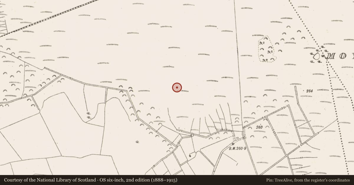 Ordnance Survey six-inch map, 2nd edition (1888–1915) covering the location of Structure - peatland, Knockersally Or Colehill, County Meath, with a pin at the register's coordinates