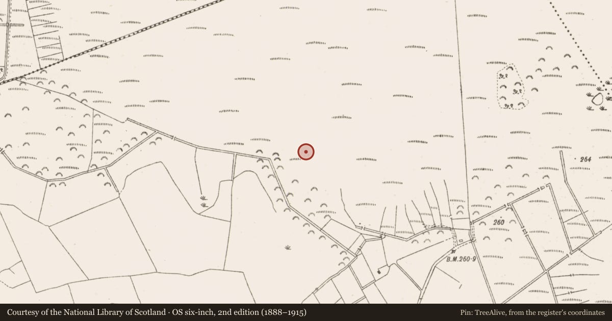 Ordnance Survey six-inch map, 2nd edition (1888–1915) covering the location of Structure - peatland, Knockersally Or Colehill, County Meath, with a pin at the register's coordinates
