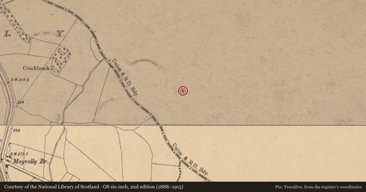 Ordnance Survey six-inch map, 2nd edition (1888–1915) covering the location of Enclosure, Ballinderry, County Meath, with a pin at the register's coordinates