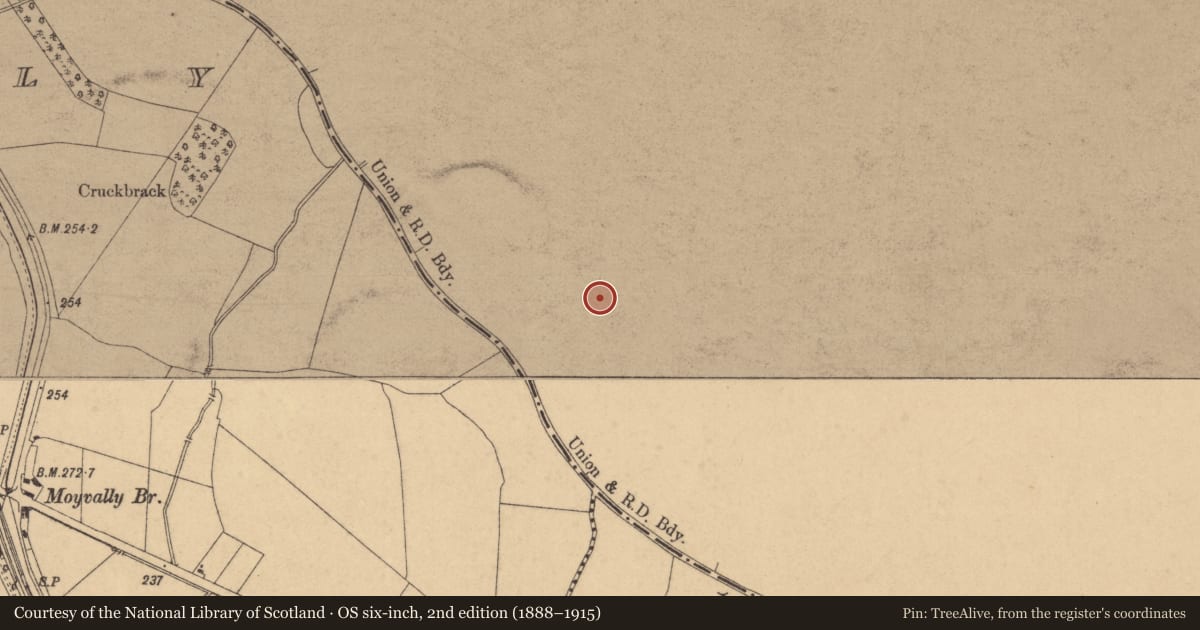Ordnance Survey six-inch map, 2nd edition (1888–1915) covering the location of Enclosure, Ballinderry, County Meath, with a pin at the register's coordinates