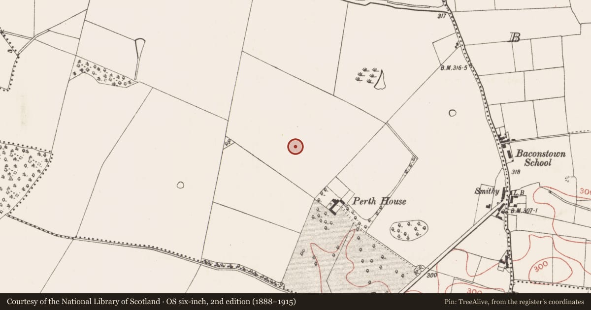 Ordnance Survey six-inch map, 2nd edition (1888–1915) covering the location of Enclosure - large enclosure, Ballynaskea, County Meath, with a pin at the register's coordinates