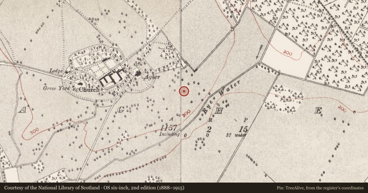 Ordnance Survey six-inch map, 2nd edition (1888–1915) covering the location of Castle - motte and bailey, Agher (Deece Upper By., Agher Par.), County Meath, with a pin at the register's coordinates