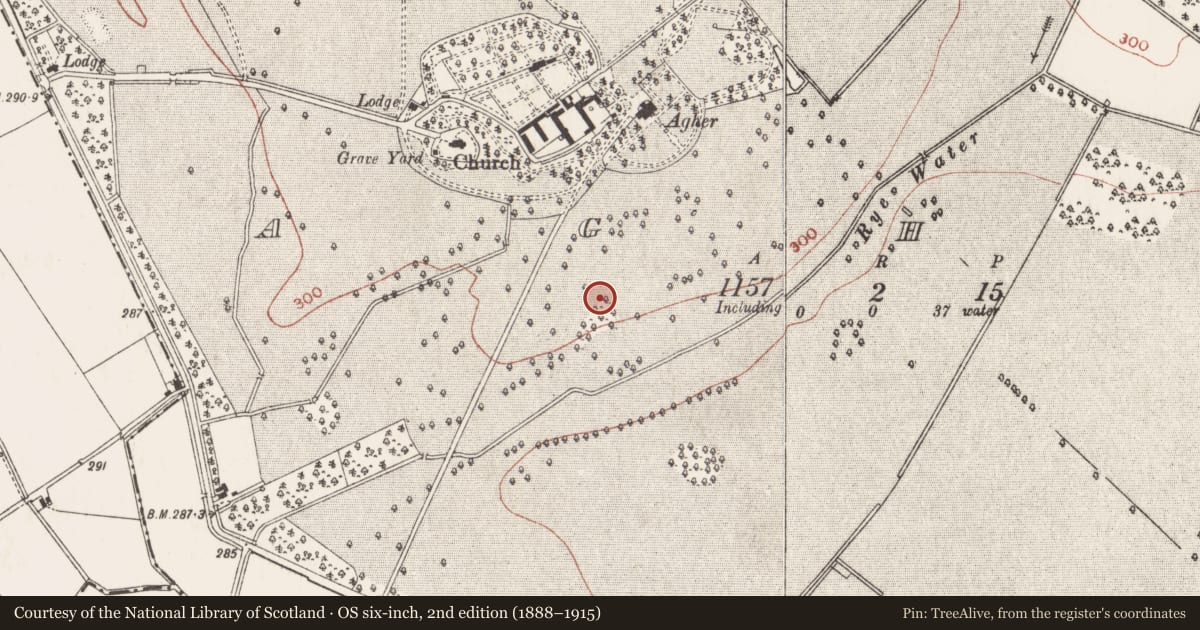 Ordnance Survey six-inch map, 2nd edition (1888–1915) covering the location of Field system, Agher (Deece Upper By., Agher Par.), County Meath, with a pin at the register's coordinates