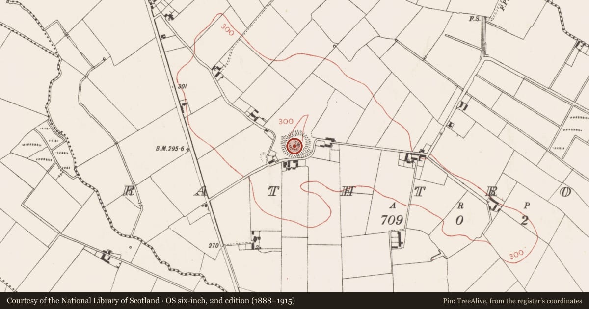 Ordnance Survey six-inch map, 2nd edition (1888–1915) covering the location of Barrow - unclassified, Rathtroane, County Meath, with a pin at the register's coordinates