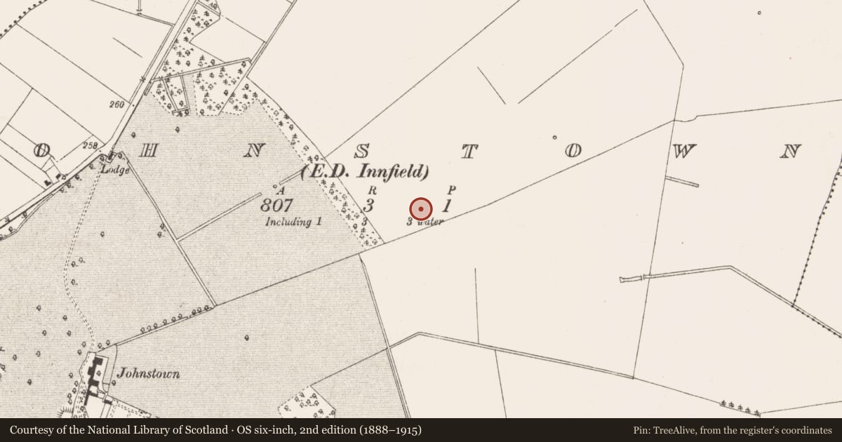 Ordnance Survey six-inch map, 2nd edition (1888–1915) covering the location of Excavation - miscellaneous, Johnstown (Moyfenrath Lower By., Rathcore Par.), County Meath, with a pin at the register's coordinates
