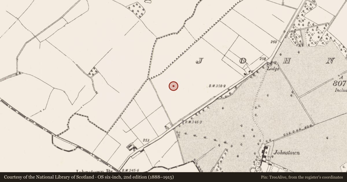Ordnance Survey six-inch map, 2nd edition (1888–1915) covering the location of Metalworking site, Johnstown (Moyfenrath Lower By., Rathcore Par.), County Meath, with a pin at the register's coordinates
