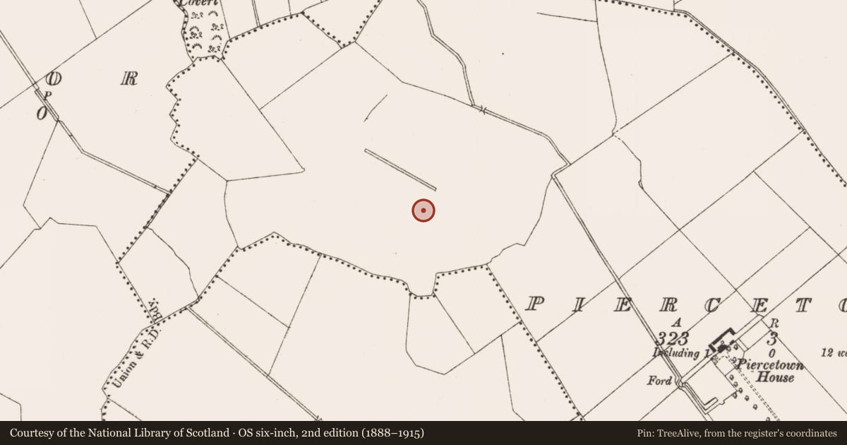 Ordnance Survey six-inch map, 2nd edition (1888–1915) covering the location of Ringfort - rath, Piercetown (Deece Upper), County Meath, with a pin at the register's coordinates