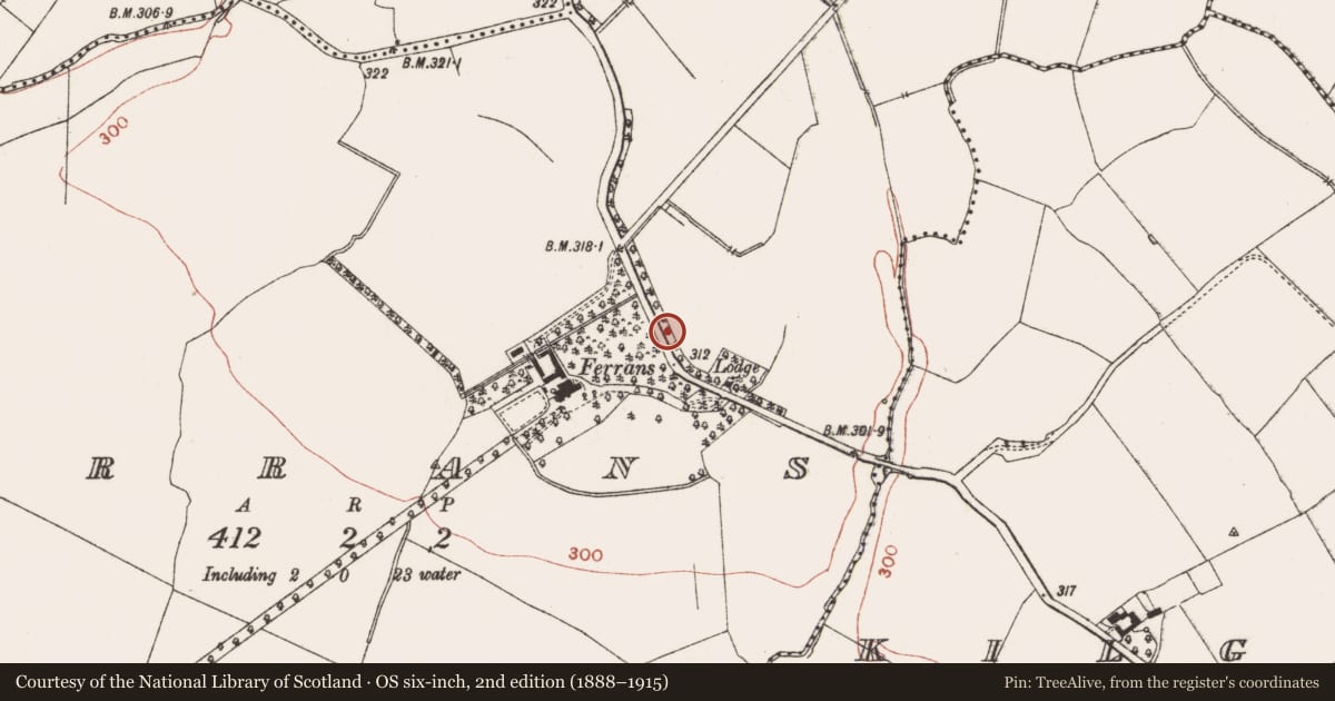 Ordnance Survey six-inch map, 2nd edition (1888–1915) covering the location of Excavation - miscellaneous, Ferrans, County Meath, with a pin at the register's coordinates
