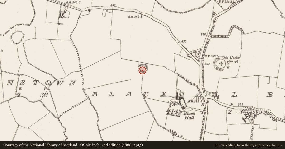 Ordnance Survey six-inch map, 2nd edition (1888–1915) covering the location of Ringfort - rath, Blackhall Big, County Meath, with a pin at the register's coordinates