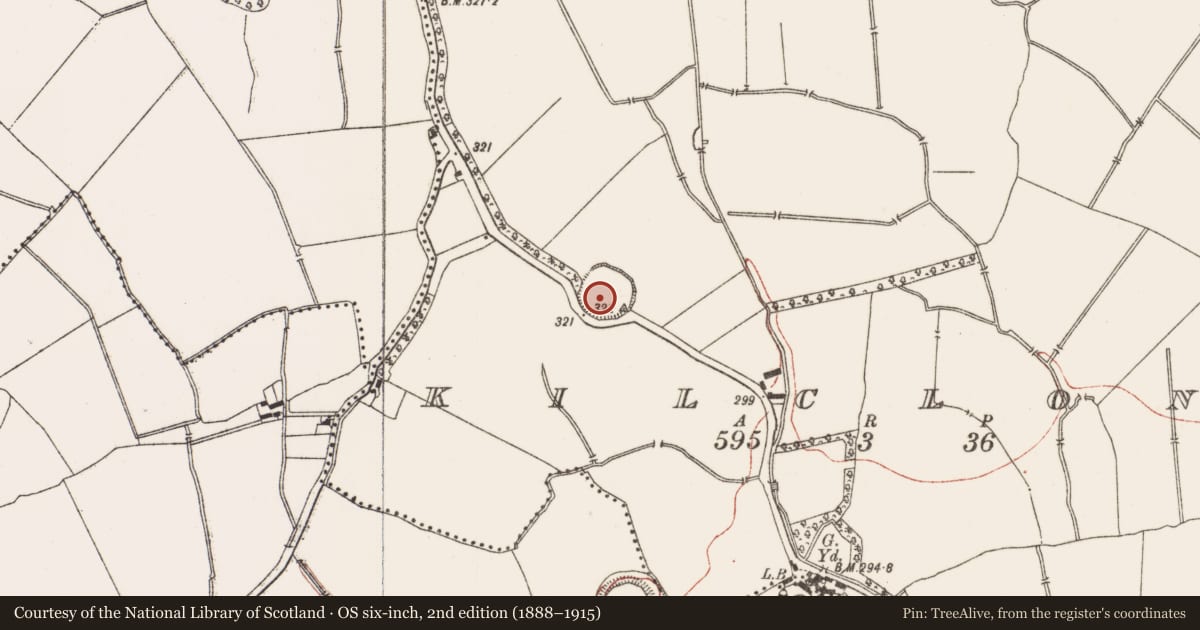 Ordnance Survey six-inch map, 2nd edition (1888–1915) covering the location of Ringfort - rath, Kilclone, County Meath, with a pin at the register's coordinates