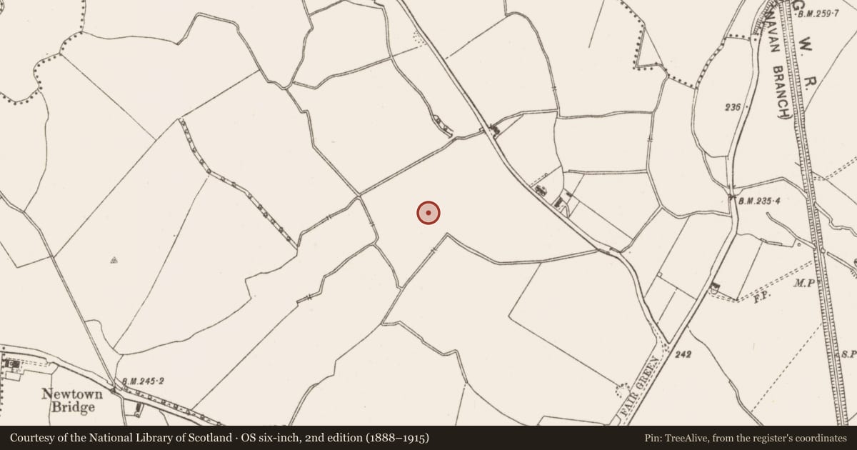 Ordnance Survey six-inch map, 2nd edition (1888–1915) covering the location of Enclosure - large enclosure, Dunboyne, County Meath, with a pin at the register's coordinates