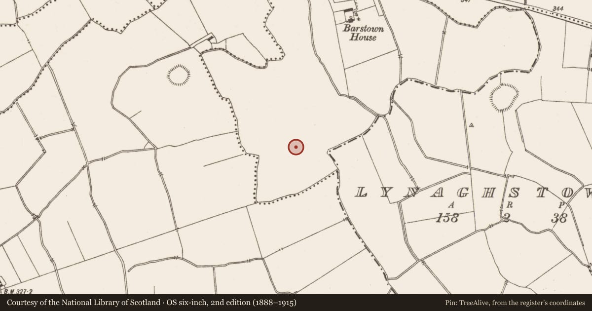 Ordnance Survey six-inch map, 2nd edition (1888–1915) covering the location of Ringfort - rath, Barstown, County Meath, with a pin at the register's coordinates