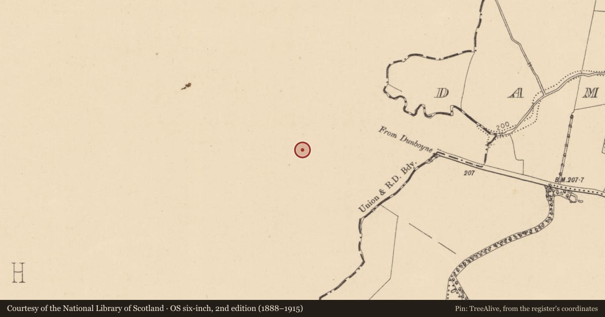 Ordnance Survey six-inch map, 2nd edition (1888–1915) covering the location of Burial, Clonee, County Meath, with a pin at the register's coordinates