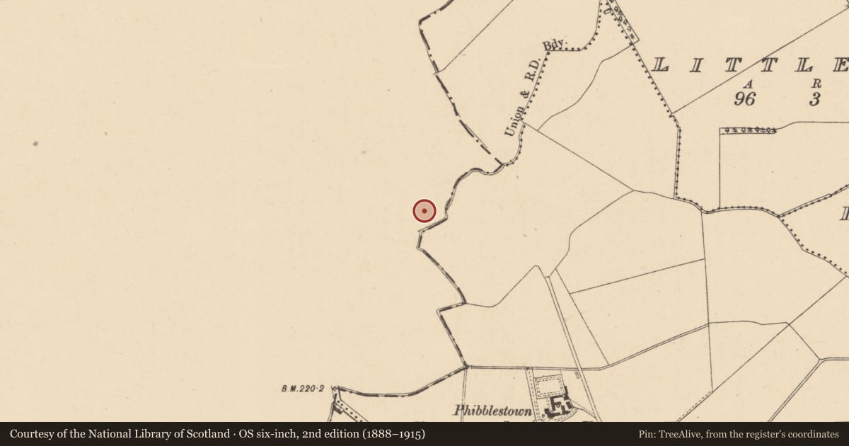 Ordnance Survey six-inch map, 2nd edition (1888–1915) covering the location of Enclosure, Clonee, County Meath, with a pin at the register's coordinates
