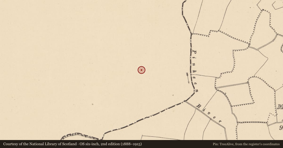 Ordnance Survey six-inch map, 2nd edition (1888–1915) covering the location of Burnt spread, Gunnocks, County Meath, with a pin at the register's coordinates