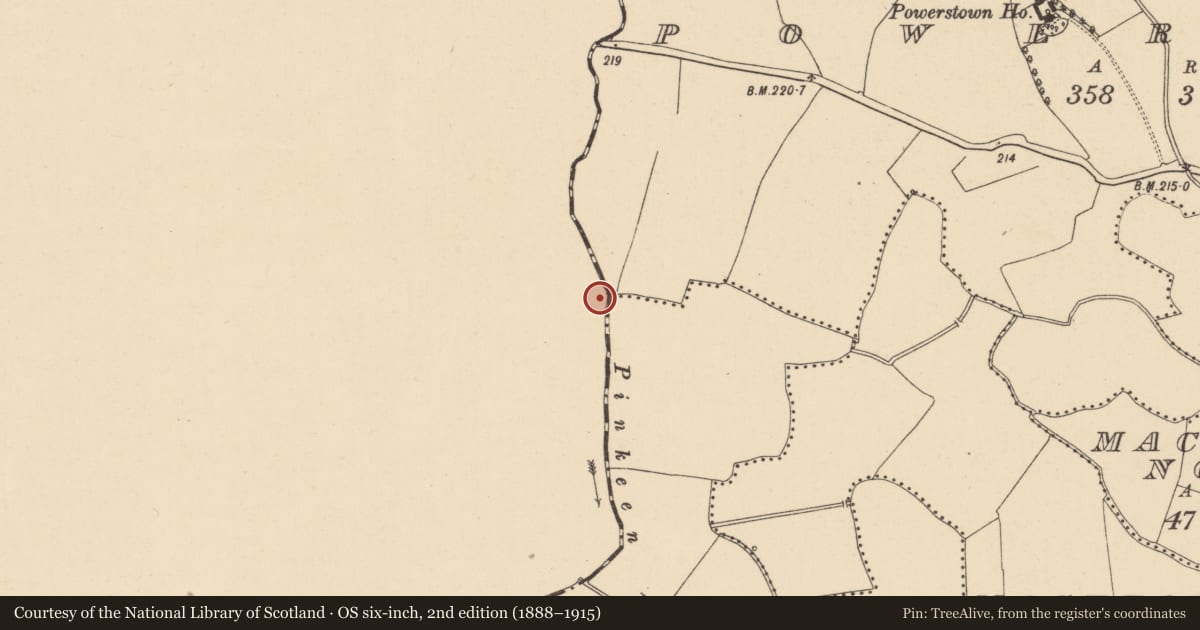 Ordnance Survey six-inch map, 2nd edition (1888–1915) covering the location of Fulacht fia, Gunnocks, County Meath, with a pin at the register's coordinates